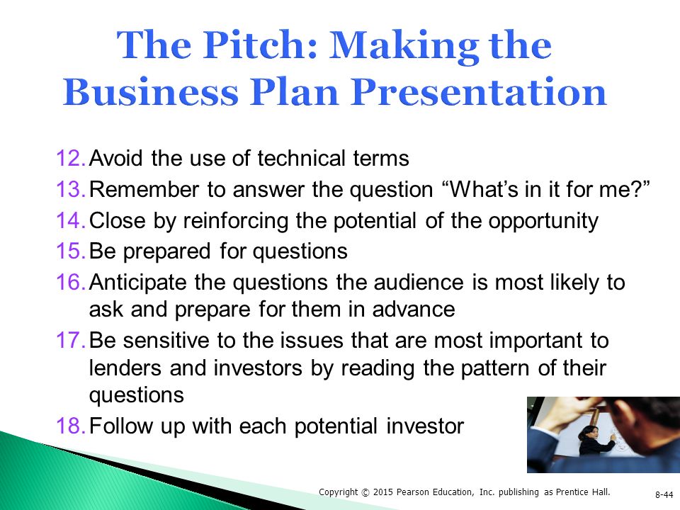 Business plan and presentation for potential investors